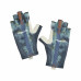 Перчатки для рыбалки летние Aquatic UPF50+ (цвет: pike camo blue, размер S/M) ПЧ-06 S/M