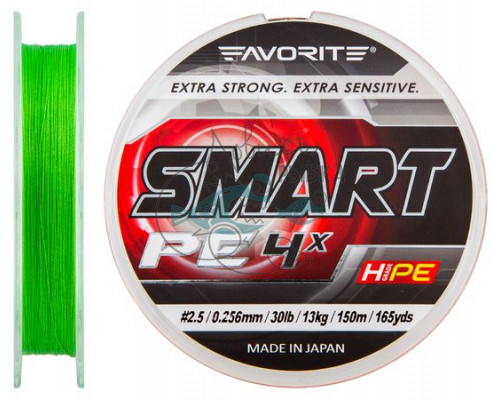Шнур Favorite Smart PE 4x 150м (салат.) #0.5/0.117мм 3.6кг