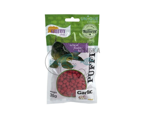 Воздушное тесто PUFFI GRIZZLY BAITS ЧЕСНОК 4-7мм 30гр PREMIUM RP