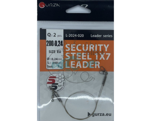 SECURITY STEEL 1x7 LEADER 200мм/0,24Ø 2шт. (Test 7kg) L-2024-020