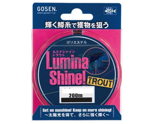 Леска Gosen Polyester LS Trout 200м Pink #0.5 (0,117mm) 1,13kg