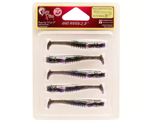 Nano minnow 2.8ʺ 53-70-50d-6 кальмар 5 шт