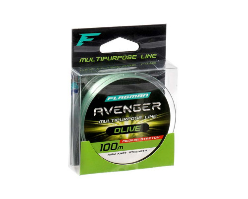 Леска Flagman AVENGER OLIVE 100m 0,20mm FL04100020