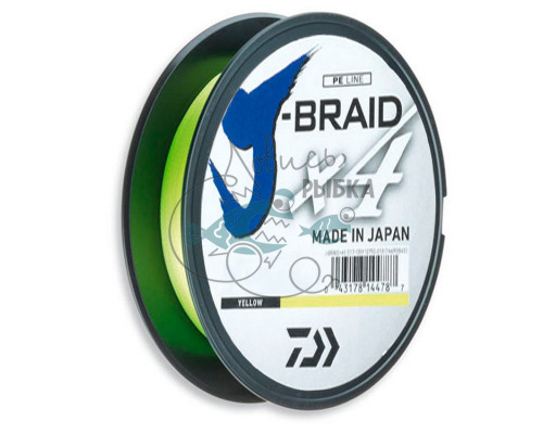 Шнур Daiwa J-Braid X4E 0,13mm 135m Yellow 12740-013