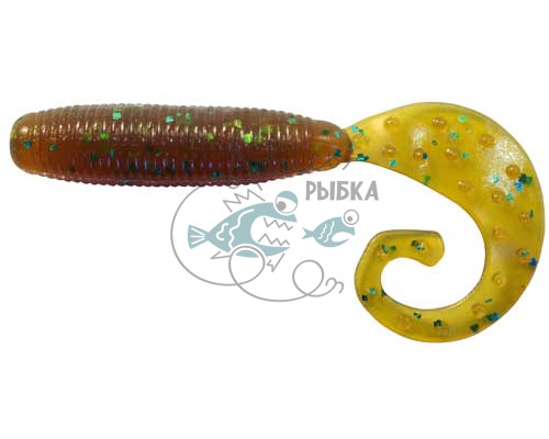 Силикон Reins Fat G-Tail Grub 3ʺ 565 Motor Oil Green Flake (12 шт/уп.) 1552.03.73
