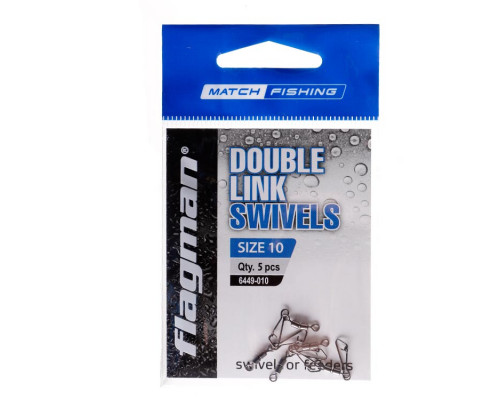 Вертлюг фидерный двойной Flagman Double Link Swivels №10 5шт 6449-010