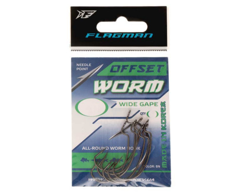 Крючок FLAGMAN Worm Offset №04 8шт FWO-04