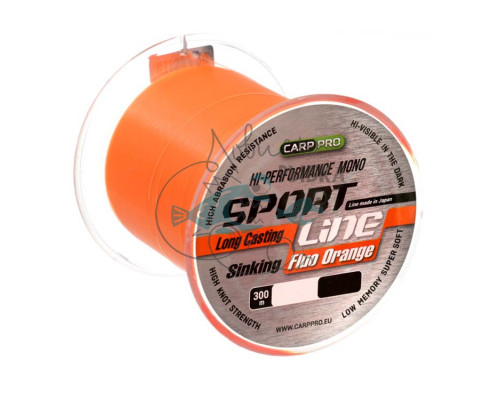Леска CARP PRO Sport Line Fluo Orange  300M 0,310 mm CP2203-0310