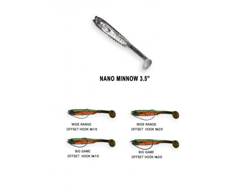 Nano minnow 3.5ʺ 54-90-1-7-F креветка+кальмар 5 шт