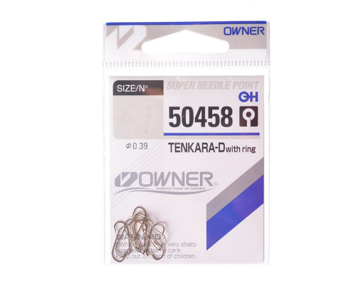 Крючки ʺOWNERʺ Tenkara Down w/eye brown №14 12шт 50458-14