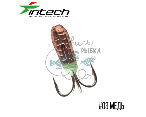Мормышка Intech Ice Jig Чертик с насечкой ø3.3 (#03 медь) FS0632340