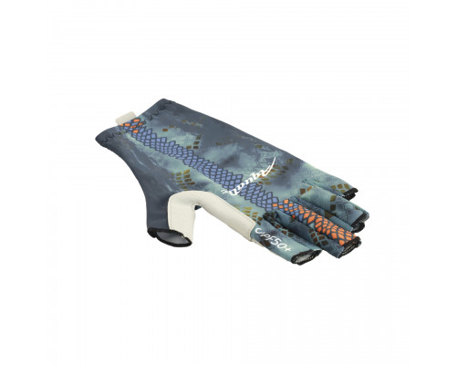 Перчатки для рыбалки летние Aquatic UPF50+ (цвет: pike camo blue, размер L/XL) ПЧ-06 L/XL
