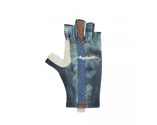 Перчатки для рыбалки летние Aquatic UPF50+ (цвет: pike camo blue, размер S/M) ПЧ-06 S/M