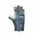 Перчатки для рыбалки летние Aquatic UPF50+ (цвет: pike camo blue, размер S/M) ПЧ-06 S/M