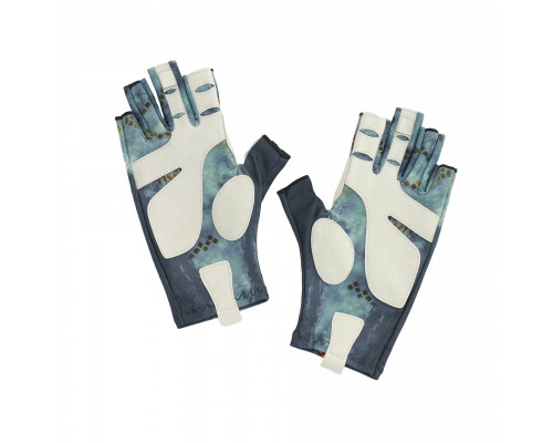 Перчатки для рыбалки летние Aquatic UPF50+ (цвет: pike camo blue, размер S/M) ПЧ-06 S/M