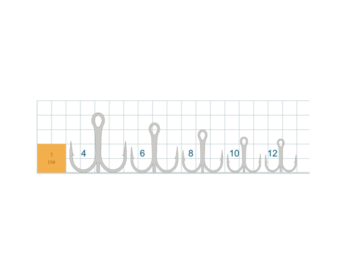 Round treble hook #6 BN (тройник round bend) К-1503-006