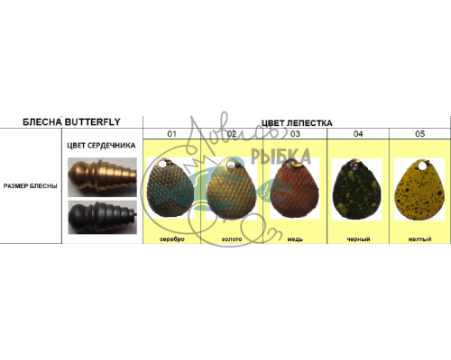 БЛЕСНА BUTTERFLY №0 2,6гр черный/04 черный